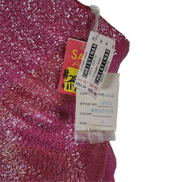 Mon Cheri Beaded Mock Corset Evening Dress Size 6 Strapless Long Formal - Picture 6 of 12